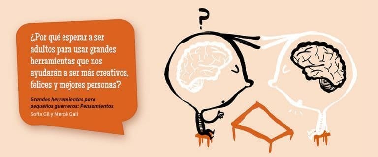 Ilustración de dos figuras con el cerebro a la vista y un interrogante sobre una de ellas